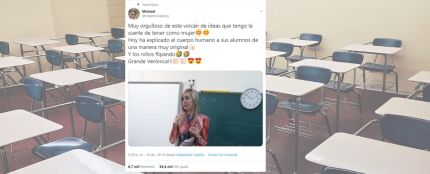 Una profesora da clase de anatomía disfrazada